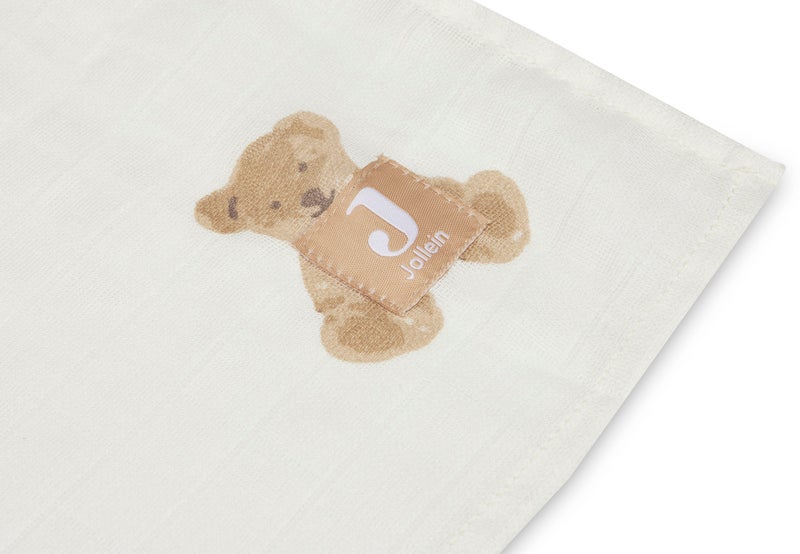 Jollein Swaddle Muslin 115x115cm Teddy - Image 3